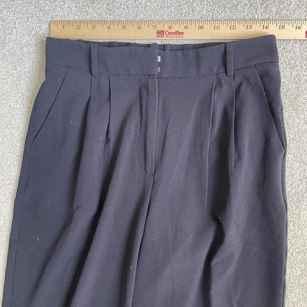 Abercrombie & Fitch High-Rise Wide Leg Dress Pants Navy Blue Pleated Size 6 - Picture 11 of 13